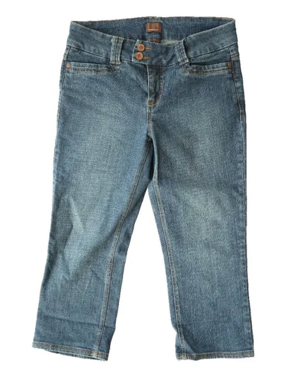 Vintage Y2k Denim Capri Pants Rockabilly Pedal Pusher Stretch Bermuda Jean